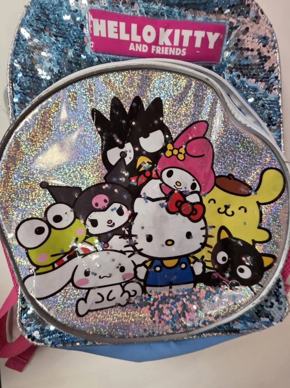 Hello Kitty & Friends Sequin Holographic Backpack Blue Pink Sanrio
